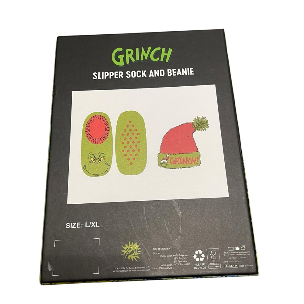 💜🌼NIB Grinch Knit Beanie and Socks Set - Picture 3 of 4